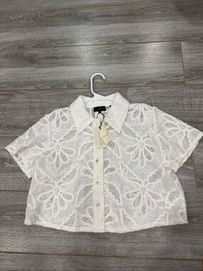 Ted Baker  Button-Front Short Sleeve Top size 6